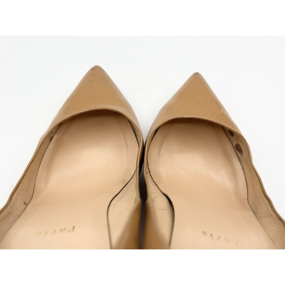 Christian Louboutin Pigalle Plato 120 Nude Patent Leather Stiletto Heels Sz 37.5 - Picture 12 of 14